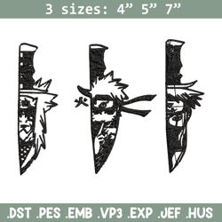 Naruto Character In Knife Embroidery design, Naruto Embroidery, anime design, Embroidery File, Instant download.