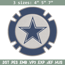 Dallas Cowboys Poker Chip Ball embroidery design, Dallas Cowboys embroidery, NFL embroidery, logo sport embroidery.