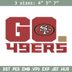 San Francisco 49ers Go embroidery design, San Francisco 49ers embroidery, NFL embroidery, logo sport embroidery.