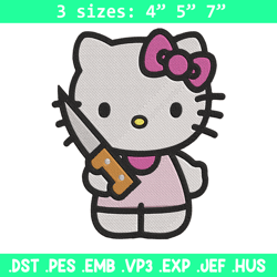Hello kitty knife Embroidery Design, Hello kitty Embroidery, Embroidery File, Anime Embroidery, Digital download.