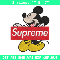 Mickey Mouse Supreme Embroidery design, Disney Embroidery, Disney design, Embroidery File, Digital download.