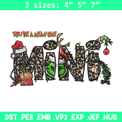 Mini Grinch christmas Embroidery design, Grinch Christmas Embroidery, Grinch design, Embroidery File, Digital download
