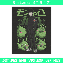Mob100 poster Embroidery Design, Mob100 Embroidery, Embroidery File, Anime Embroidery, Anime shirt, Digital download
