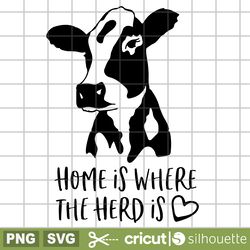 home is where the herd is svg, cow svg, farm animals svg, farm cow svg, home svg, barn svg, farm life svg, farmer svg