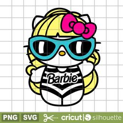 barbie hello kitty svg, barbie doll svg, hello kitty svg, barbie svg, cricut svg, silhouette vector cut file