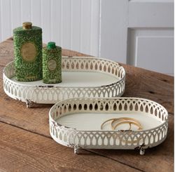 Set of Two Chantilly Tabletop Trays