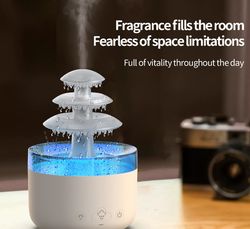 New 500ml Cloud Rain Air Humidifier 3 Layer Essential Oil Aromatherapy Diffuser USB Mute Mist Air Humidifier With Colorf