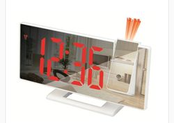 LED Digital Alarm Clock Projection Clock Projector Ceiling Clock with Time Temperature Display Backlight Snooze Clock