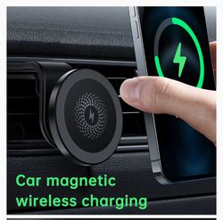 Custom Smart Car Wireless Charger Phone Holder Magnetic Wireless Car Charger Mount 15W Fast Charging