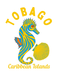 Bright Caribbean Islands Tobago, Yellow Text BeachVacation