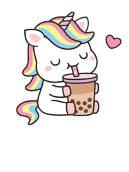 Cute Little Unicorn Love Boba Milk Tea