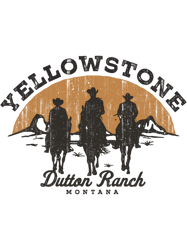 Yellowstone Dutton Ranch Distressed Vintage Group Silhouette