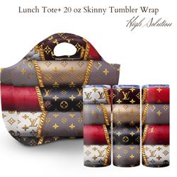 Louis Vuitton Pattern Lv pattern Party Tote, lv tumblr, Lunch Tote Design 20oz Tumbler Wrap Fashion Tumbler
