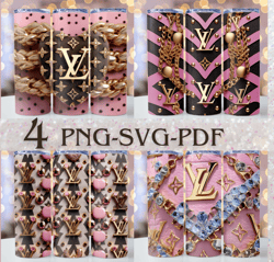 4 PNG,SVG Glitter Louis Vuitton Tumbler Wrap Chanel Tumbler Wrap Lv Tumbler Wrap Pattern Pack Seamless Template