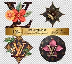 4 PNG SVG PDF Louis Vuitton Transparant Background Lv Pattern Pack Seamless Template