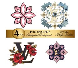 PNG SVG PDF Louis Vuitton Transparant Background Pattern Pack Seamless Template