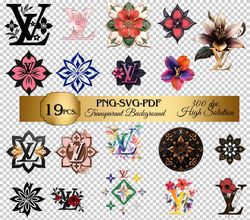 19PNG SVG PDF Louis Vuitton Transparant Background Pattern Pack Seamless Template