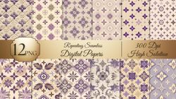 12pc. Lv Vuitton Seamless Background Pattern Pack Seamless Template