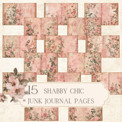 15 PNG Vintage Old Paper Pink Journal Kit Printable Pattern Pack Backgrounds Texture Digital Old Master Scrapbook, Shabb