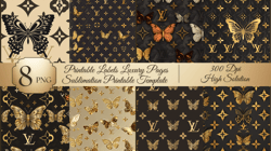 8Png Louis Vuitton Pattern Seamless Butterfly Lv tumbler wrap Louis Vuitton Tumbler 20oz Tumbler Wrap Fashion Tumbler