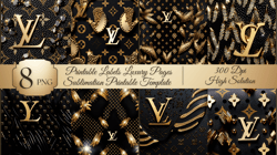 8Png Louis Vuitton Pattern Seamless Cyrstal 06 Lv tumbler wrap Louis Vuitton Tumbler 20oz Tumbler Wrap Fashion Tumbler
