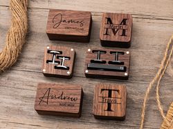personalized cufflinks, groomsmen gifts, engraved cufflinks, groomsmen proposal, groomsman cuff links & tie clip set