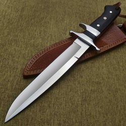 Custom Handmade D2 Steel Bob Loveless Style Sub Hilt Hunting Knife with Leather Sheath