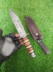 Custom Handmade Knife, Damascus Hunting Knife, Damascus Fixed Blade Knife, Gift for Men, Birthday Gift Knife