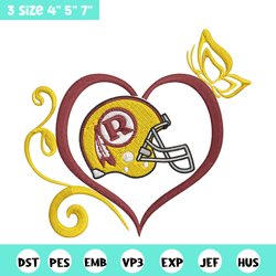 Heart Washington Redskins embroidery design,  Redskins embroidery, NFL embroidery, sport embroidery, embroidery design.