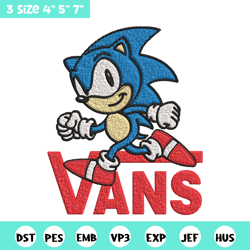 Vans Sonic Embroidery design, Vans Sonic Embroidery, cartoon design, Embroidery File, cartoon shirt, Instant download.