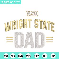 Wright State logo embroidery design, NCAA embroidery, Embroidery design, Logo sport embroidery, Sport embroidery