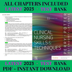 Test Bank Clinical Nursing Skills and Techniques, 11th Edition by Anne G. Griffin Latest 2023 | All Chapters Included