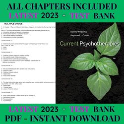 Latest 2023 Current Psychotherapies 11th Edition by Danny Wedding Test Bank | All Chapters Included