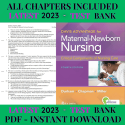 Latest 2023 Davis Advantage for Maternal-Newborn Nursing Critical Components of Nursing Care Fourth Edition by Connie Du