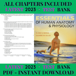Latest 2023 Essentials of Human Anatomy & Physiology 12th Edition by Elaine Marieb Test Bank | All Chapters Included