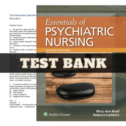 Latest 2023 Essentials of Psychiatric Nursing 2nd Edition by Mary Ann Boyd Test Bank | All Chapters Included