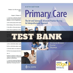 Test Bank Primary Care Art And Science Of Advanced Practice Nursing-an Interprofessional Approach 6th Edition Dunphy