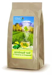 Green tea with stevia and ginkgo (For youthful vascularity and for those looking for a harmless sugar replacement) 100gm