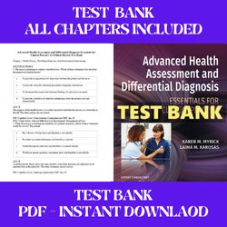 Advanced Health Assessment and Differential Diagnosis Essentials 1st Edition Myrick Test Bank