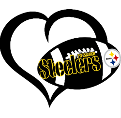 Pittsburgh Steelers Football Heart Svg, Pittsburgh Steelers Svg, NFL Svg, Sport Svg, Football Svg, Digital download
