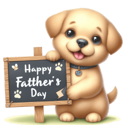 Happy Father's Day With Cute Dog PNG, Watercolor Father's Day Cute Animals PNG, Sublimation PNG, Digital download