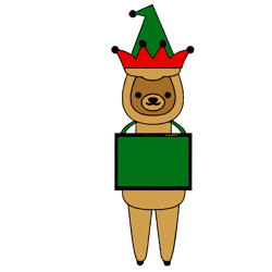 llama elf hat svg, christmas llama svg, cute christmas llama svg, llama holidays svg, digital download (1)