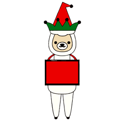 llama elf hat svg, christmas llama svg, cute christmas llama svg, llama holidays svg, digital download (2)