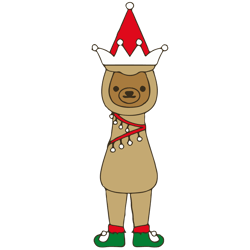 llama elf hat svg, christmas llama svg, cute christmas llama svg, llama holidays svg, digital download (5)