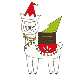 llama elf hat svg, christmas llama svg, cute christmas llama svg, llama holidays svg, digital download (6)