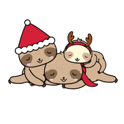 Christmas sloth Svg, Hanging sloth Svg, Funny sloth Svg, Kawaii animal Cute winter holidays shirt Silhouette Cricut (5)