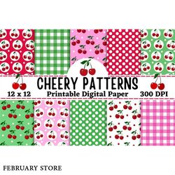 cherry seamless pattern digital paper
