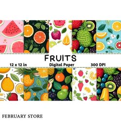 fruits seamless pattern digital paper