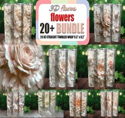 flowers 3d tumbler wrap bundle | sublimation tumbler bundle | digital download