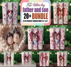 father and son 3d tumbler wrap bundle | sublimation tumbler bundle | digital download